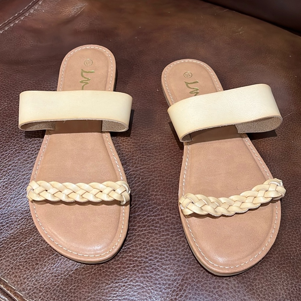 Braided detail sandals, NWOT
